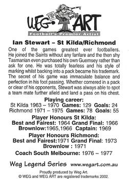 2001 Weg Art Legends #9 of 50 Ian Stewart Back